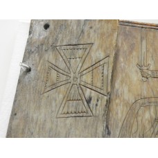Cludach leabhair, cross carved on wooden cover
